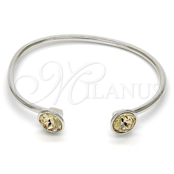 Aro Individual 07.239.0007.10 Rodio Laminado, con Swarovski Elements Light Silk, Pulido, Rodinado (Grosor 03 MM, Talla Unica)