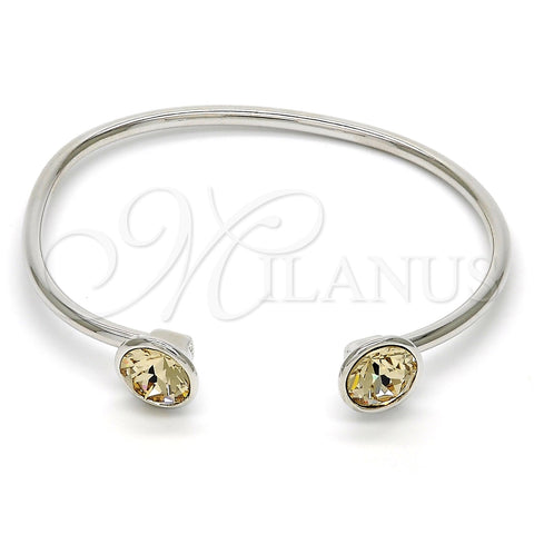 Aro Individual 07.239.0007.10 Rodio Laminado, con Swarovski Elements Light Silk, Pulido, Rodinado (Grosor 03 MM, Talla Unica)