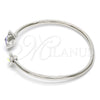 Aro Individual 07.239.0011.6 Rodio Laminado, Diseño de Flor, con Swarovski Elements Tanzanite y Aurore Boreale, Pulido, Rodinado (Grosor 02 MM, Talla Unica)
