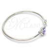 Aro Individual 07.239.0011.6 Rodio Laminado, Diseño de Flor, con Swarovski Elements Tanzanite y Aurore Boreale, Pulido, Rodinado (Grosor 02 MM, Talla Unica)