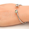 Aro Individual 07.239.0007.12 Rodio Laminado, con Swarovski Elements Luminous Green, Pulido, Rodinado (Grosor 03 MM, Talla Unica)