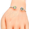 Aro Individual 07.239.0007.12 Rodio Laminado, con Swarovski Elements Luminous Green, Pulido, Rodinado (Grosor 03 MM, Talla Unica)