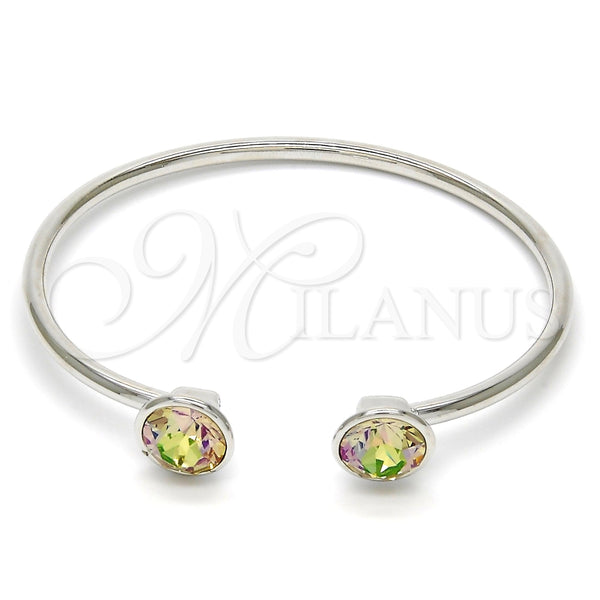 Aro Individual 07.239.0007.12 Rodio Laminado, con Swarovski Elements Luminous Green, Pulido, Rodinado (Grosor 03 MM, Talla Unica)