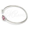 Aro Individual 07.239.0011.7 Rodio Laminado, Diseño de Flor, con Swarovski Elements Rose y Aurore Boreale, Pulido, Rodinado (Grosor 02 MM, Talla Unica)