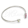 Aro Individual 07.239.0011.7 Rodio Laminado, Diseño de Flor, con Swarovski Elements Rose y Aurore Boreale, Pulido, Rodinado (Grosor 02 MM, Talla Unica)