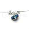 Collares con Dije 04.239.0029.1.16 Rodio Laminado, Diseño de Corazón y Amor, con Swarovski Elements Bermuda Blue y Micro Pave Blanca, Pulido, Rodinado (Grosor 01 MM, 16 Pulgadas de Largo)