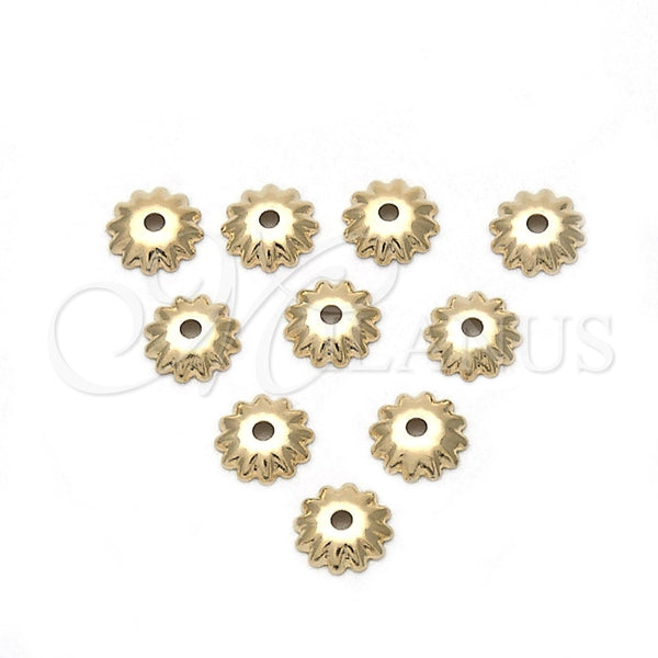 Cap 12.63.0020 Oro Laminado, Diseño de Flor, Diamantado, Tono Dorado
