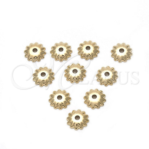 Cap 12.63.0020 Oro Laminado, Diseño de Flor, Diamantado, Tono Dorado