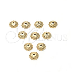 Cap 12.63.0020.1 Oro Laminado, Diseño de Flor, Diamantado, Tono Dorado