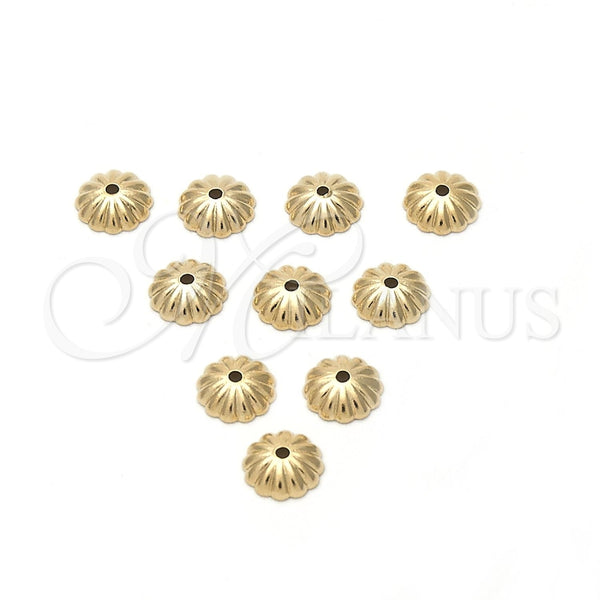 Cap 12.63.0020.1 Oro Laminado, Diseño de Flor, Diamantado, Tono Dorado