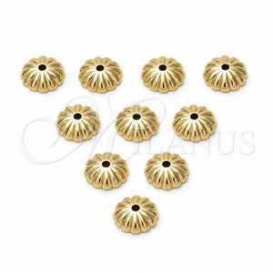 Cap 12.63.0020.1 Oro Laminado, Diseño de Flor, Diamantado, Tono Dorado