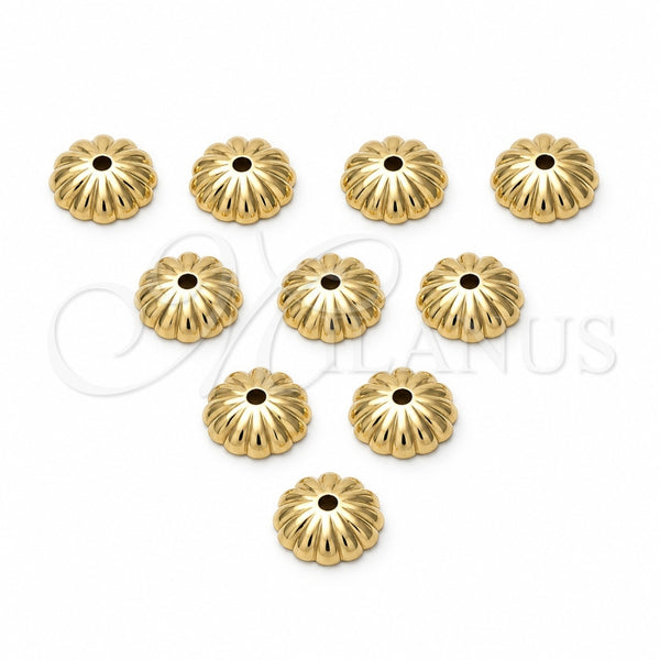 Cap 12.63.0020.1 Oro Laminado, Diseño de Flor, Diamantado, Tono Dorado