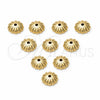 Cap 12.63.0020.1 Oro Laminado, Diseño de Flor, Diamantado, Tono Dorado