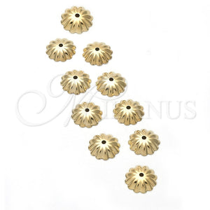 Cap 12.63.0020.2 Oro Laminado, Diseño de Flor, Diamantado, Tono Dorado