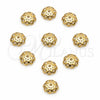 Cap 12.63.0024 Oro Laminado, Diseño de Flor, Mate, Tono Dorado