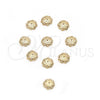 Cap 12.63.0024 Oro Laminado, Diseño de Flor, Mate, Tono Dorado