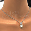 Collares con Dije 04.239.0039.4.16 Rodio Laminado, con Swarovski Elements Aurore Boreale y Aurore Boreale, Pulido, Rodinado (Grosor 01 MM, 16 Pulgadas de Largo)