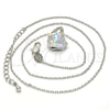 Collares con Dije 04.239.0039.4.16 Rodio Laminado, con Swarovski Elements Aurore Boreale y Aurore Boreale, Pulido, Rodinado (Grosor 01 MM, 16 Pulgadas de Largo)