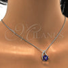 Collares con Dije 04.239.0039.5.16 Rodio Laminado, con Swarovski Elements Amethyst y Aurore Boreale, Pulido, Rodinado (Grosor 01 MM, 16 Pulgadas de Largo)