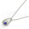 Collares con Dije 04.239.0039.6.16 Rodio Laminado, Diseño de Rana, con Swarovski Elements Vitrail Medium y Aurore Boreale, Pulido, Rodinado (Grosor 01 MM, 16 Pulgadas de Largo)