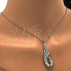 Collares con Dije 04.239.0037.2.16 Rodio Laminado, Diseño de Gota y Rolo, con Swarovski Elements Crystal y Aurore Boreale, Pulido, Rodinado (Grosor 01 MM, 16 Pulgadas de Largo)