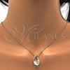 Collares con Dije 04.239.0039.7.16 Oro Laminado, Diseño de Rolo, con Aurore Boreale Swarovski Elements and Aurore Boreale Perla, Pulido, Tono Dorado (01 MM Thickness, 16 Inches Length)