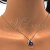 Collares con Dije 04.239.0039.8.16 Oro Laminado, Diseño de Rolo, con Swarovski Elements Heliotrope y Aurore Boreale, Pulido, Tono Dorado (Grosor 01 MM, 16 Pulgadas de Largo)