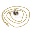 Collares con Dije 04.239.0039.8.16 Oro Laminado, Diseño de Rolo, con Swarovski Elements Heliotrope y Aurore Boreale, Pulido, Tono Dorado (Grosor 01 MM, 16 Pulgadas de Largo)