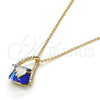 Collares con Dije 04.239.0039.9.16 Oro Laminado, con Swarovski Elements Bermuda Blue y Aurore Boreale, Pulido, Tono Dorado (Grosor 01 MM, 16 Pulgadas de Largo)