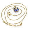 Collares con Dije 04.239.0039.9.16 Oro Laminado, con Swarovski Elements Bermuda Blue y Aurore Boreale, Pulido, Tono Dorado (Grosor 01 MM, 16 Pulgadas de Largo)