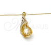 Collares con Dije 04.239.0037.9.16 Oro Laminado, Diseño de Gota y Rolo, con Crystal and Aurore Boreale Swarovski Elements, Pulido, Tono Dorado (01 MM Thickness, 16 Inches Length)