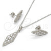 Juego de Arete y Dije de Adulto 10.281.0008 Plata Rodinada, con Zirconia Cubica Blanca y Cristal Blanca, Pulido, Rodinado