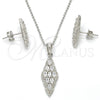 Juego de Arete y Dije de Adulto 10.281.0008 Plata Rodinada, con Zirconia Cubica Blanca y Cristal Blanca, Pulido, Rodinado