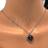 Collares con Dije 04.239.0015.1.16 Rodio Laminado, Diseño de Corazón y Llave, con Swarovski Elements Amethyst y Micro Pave Blanca, Pulido, Rodinado (Grosor 01 MM, 16 Pulgadas de Largo)