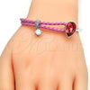 Aro Individual 07.239.0002.9 Rodio Laminado, Diseño de Gota, con Swarovski Elements Padparadscha y Micro Pave Blanca, Pulido, Rodinado (Grosor 03 MM, Talla Unica)