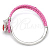 Aro Individual 07.239.0002.9 Rodio Laminado, Diseño de Gota, con Swarovski Elements Padparadscha y Micro Pave Blanca, Pulido, Rodinado (Grosor 03 MM, Talla Unica)