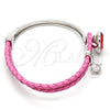 Aro Individual 07.239.0002.9 Rodio Laminado, Diseño de Gota, con Swarovski Elements Padparadscha y Micro Pave Blanca, Pulido, Rodinado (Grosor 03 MM, Talla Unica)
