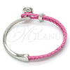 Aro Individual 07.239.0002.9 Oro Laminado Blanco, Diseño de Gota, con Swarovski Elements Padparadscha y Micro Pave Blanca, Pulido, Rodinado (Grosor 03 MM, Talla Unica)