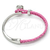 Aro Individual 07.239.0002.9 Rodio Laminado, Diseño de Gota, con Swarovski Elements Padparadscha y Micro Pave Blanca, Pulido, Rodinado (Grosor 03 MM, Talla Unica)