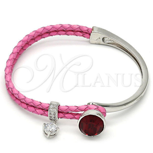 Aro Individual 07.239.0004.6 Rodio Laminado, con Swarovski Elements Siam y Micro Pave Blanca, Pulido, Rodinado (Grosor 03 MM, Talla Unica)