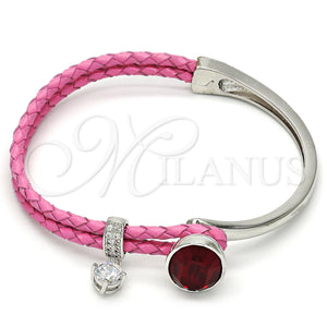 Aro Individual 07.239.0004.6 Rodio Laminado, con Swarovski Elements Siam y Micro Pave Blanca, Pulido, Rodinado (Grosor 03 MM, Talla Unica)