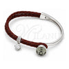 Aro Individual 07.239.0004.7 Oro Laminado Blanco, con Swarovski Elements Black Diamond y Micro Pave Blanca, Pulido, Rodinado (Grosor 03 MM, Talla Unica)