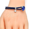 Aro Individual 07.239.0002.10 Oro Laminado Blanco, Diseño de Gota, con Swarovski Elements Blue Zircon y Micro Pave Blanca, Pulido, Rodinado (Grosor 03 MM, Talla Unica)