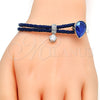 Aro Individual 07.239.0002.10 Rodio Laminado, Diseño de Gota, con Swarovski Elements Blue Zircon y Micro Pave Blanca, Pulido, Rodinado (Grosor 03 MM, Talla Unica)