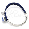 Aro Individual 07.239.0002.10 Rodio Laminado, Diseño de Gota, con Swarovski Elements Blue Zircon y Micro Pave Blanca, Pulido, Rodinado (Grosor 03 MM, Talla Unica)