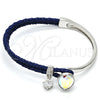 Aro Individual 07.239.0002.11 Rodio Laminado, Diseño de Gota, con Swarovski Elements Aurore Boreale y Micro Pave Blanca, Pulido, Rodinado (Grosor 03 MM, Talla Unica)