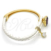 Aro Individual 07.239.0002.13 Oro Laminado, Diseño de Gota, con Amethyst Swarovski Elements and Blanca Micro Pave, Pulido, Tono Dorado (03 MM Thickness, One size fits all)
