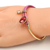 Aro Individual 07.239.0002.14 Oro Laminado, Diseño de Gota, con Padparadscha Swarovski Elements and Blanca Micro Pave, Pulido, Tono Dorado (03 MM Thickness, One size fits all)