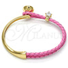 Aro Individual 07.239.0002.14 Oro Laminado, Diseño de Gota, con Padparadscha Swarovski Elements and Blanca Micro Pave, Pulido, Tono Dorado (03 MM Thickness, One size fits all)