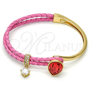 Aro Individual 07.239.0002.14 Oro Laminado, Diseño de Gota, con Padparadscha Swarovski Elements and Blanca Micro Pave, Pulido, Tono Dorado (03 MM Thickness, One size fits all)